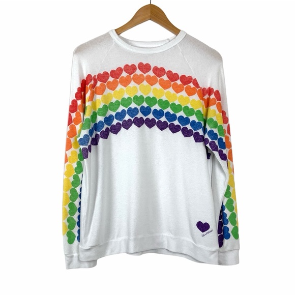 Lauren Moshi Lovie Rainbow Heart Sweatshirt Med? - Picture 4 of 10